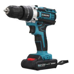 Drillpro 220V 20V 1450RPM 3 Gears 28N.m Power Drill Driver Electric Drill with Impact Function - with 1 Battery