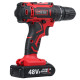 48VF Cordless Electric Impact Drill Rechargeable Drill Screwdriver W/ 1 or 2 Li-ion Battery - Two Batteries