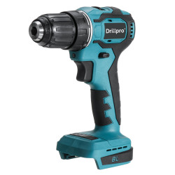 Drillpro 10mm Cordless Electric Drill Screwdriver 1800rpm 2 Speed with LED Working Light 21+1 Stage Setting Mode - Blue