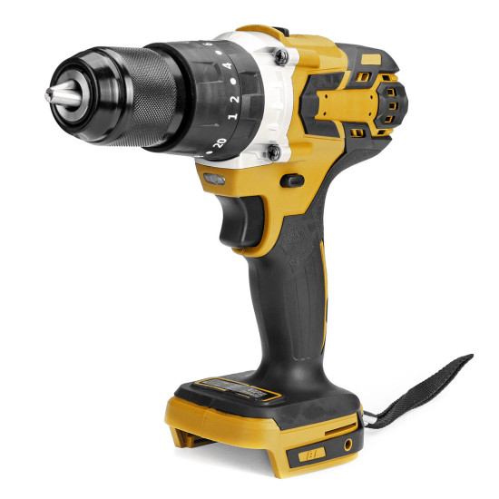 13mm 3 In 1 Brushless Impact Drill Hammer Cordless Elctric Hammer Drill Adapted To 18V Mak Battery - Yellow