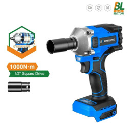 Drillpro 1000N.m High-Torque Brushless Electric Cordless Wrench Adjustable 3 Gears with LED Work Light High Impact Cordless Tool Compatible with Mak Battery