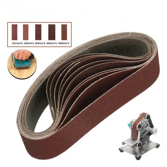 25PCS 330x30mm Sanding Belts 120/320/600/800/1000 Grits for Belt Sander Knife Sharpening Woodworking Metal Polishing