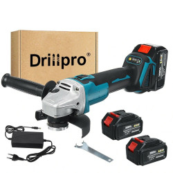 Drillpro 125mm 18V Brushless Blue+Black Angle Grinder Rechargeable Adjustable Speed Angle Grinder With Battery - One Battery