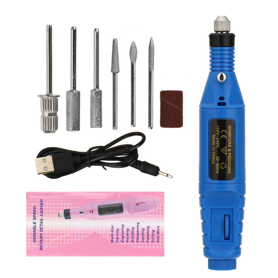 12V Mini Drill Electric Carving Pen Variable Speed Drill Rotary Tools Kit Engraver Pen for Grinding Polishing - Pink