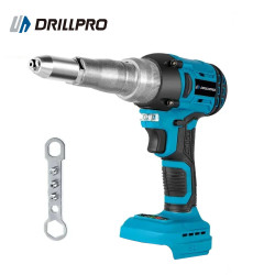 Drillpro 720W Brushless Electric Rivet Gun High Power Cordless Tool with 2000RPM Speed 588N.M Torque Suitable for 2.4~5.0mm Rivets Compatible with Mak 18V Battery Powerful Efficient Versatile