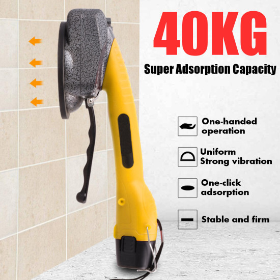 110V-240V 2500mAh Electric Tile Tiling Machine 10 Gears Wall Tile Tiling Machine w/ 2 Battery - EU Plug