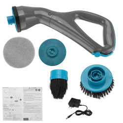 All in 1 Muscle Electrical Cleaning Brush Scrubber Cordless Bathroom Shower Tile+4 Heads - US Plug