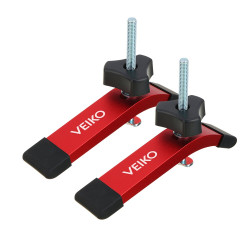 2 Pack VEIKO Quick Acting T Track Hold Down Clamps with T bolts and Silder Aluminum Alloy Woodworking Clamps for Routers Drill Presses CNC Table Saws - 2 PCS