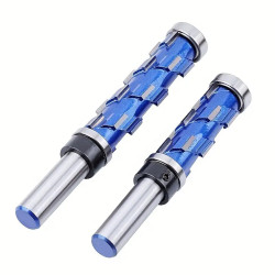 High-Grade Carbide Flush Trim Router Bit with 1/2" Round Shank Double Bearing Design for Woodworking Projects Ideal for Precision Trimming & Template Work - 1-2x19x45