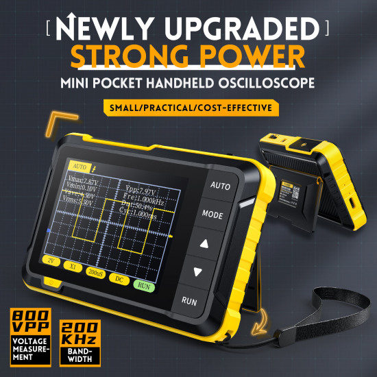 FNIRSI DSO152 Mini Handheld Digital Oscilloscope Latest Version 2.5MSa/s 200KHz Analog Bandwidth 800 VPP with PWM Output - Standard version