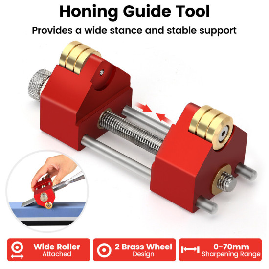 Mohoo Sharpening System Honing Guide Sharpening Holder Angle Fixture Angle Gauge for Woodworking Chisel - A