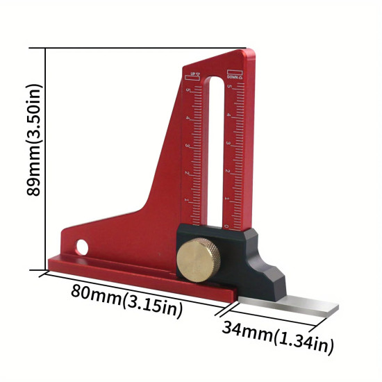 Woodworking Depth Gauge Versatile 0-50mm Dual Scale Precision Tool for Easy Router and Table Saw Setup