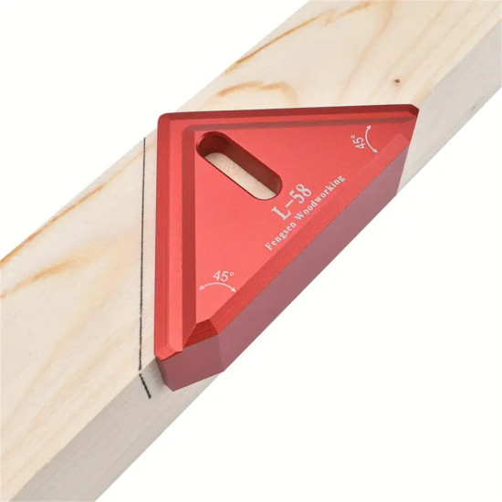 Aluminum Alloy 45 Degree Miter Square Edge Ruler Precision Woodworking Tool for Accurate Miter Saw Cutting and Marking