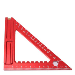 140mm/180mm High-Precision Aluminum Alloy Triangle Ruler Double-Sided Scale with Needle Slider Woodworking Tool - 6 Inch