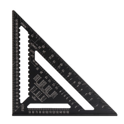 12-inch Aluminum Alloy Triangle Ruler with Protractor Scriber and Sawtooth Guide Multifunctional Tool