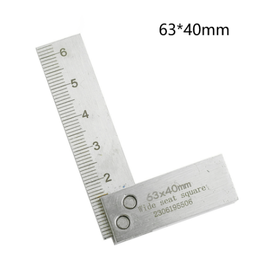 Premium Stainless Steel Right Angle Ruler High Precision 90 Degree Laser Etched Scale Wide Seat Design Multiple Sizes - A