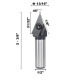 1/2 Inch 1/4 Inch 6mm 12mm Shank 45 Degree V-Groove Carbide Insert Wood CNC Router Bits Milling Cutter for Woodworking Engraving Carving - Replacement Blades