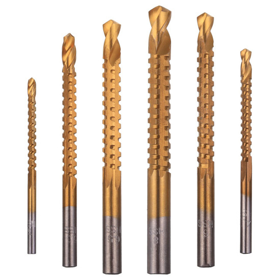 6PCS Titanium Cobalt Drill Bit Set 3mm-8mm High Speed Drilling Bits for Cutting and Drilling