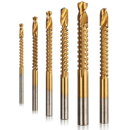 6PCS Titanium Cobalt Drill Bit Set 3mm-8mm High Speed Drilling Bits for Cutting and Drilling