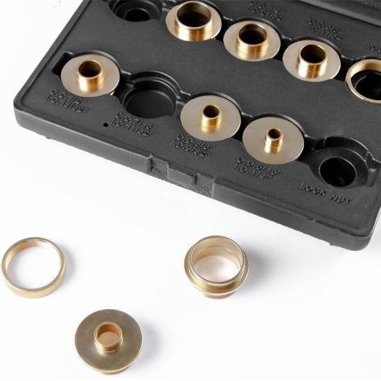 11 PCS Brass Router Template Bushing Guide Set Fit Any Router Sub-base of the Porter Electric cable style Precise Enduring and Easy to Store