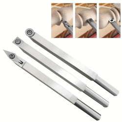 1PCS Carbide Tool Blade for Wood Lathe Turnings Includes 1PCS Tool Holder and Carbide Blades 11mm Square 12mm Round and 30x10mm Diamond with Tip - A