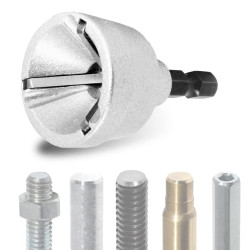 High-Speed Steel Chamfer Tool Deburring External 6-Blade Set Sandblasted Finish for 1/8"-3/4" Bolts Efficient Burr Removal