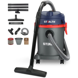 STEALTH 3 in 1 EMV052 6 Gallon Wet Dry Vacuum Powerful 5.5 Horsepower Motor Multifunctional Shop Vacuum with Blower Portable Vacuum Cleaner Ideal for Home Garage Basement Workshop