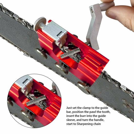 Aluminum Chainsaw Sharpener Portable Chain Saw Chain Saw Sharpener Sharpener with 2pcs Stone Grinders Drill Sharpener - #1