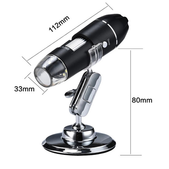 1000X Digital Microscope 3 In 1 Interfaces Microscope Photo Video Modes Microscope Computer Mobilephone Connecting 360° Bracket - #B