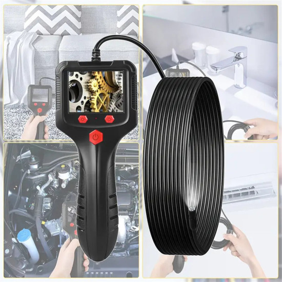 8mm 5M Borescope Endoscope Inspection Camera,2.4" IPS HD Screen Handheld IP67 Waterproof Sewer Endoscope Camera