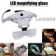 300mah Professional Magnifying Glasses with 5 Lens 1X-3.5X 4 LED Headband Magnifier Lamp USB Charging Jeweler Repair Loupe Craft