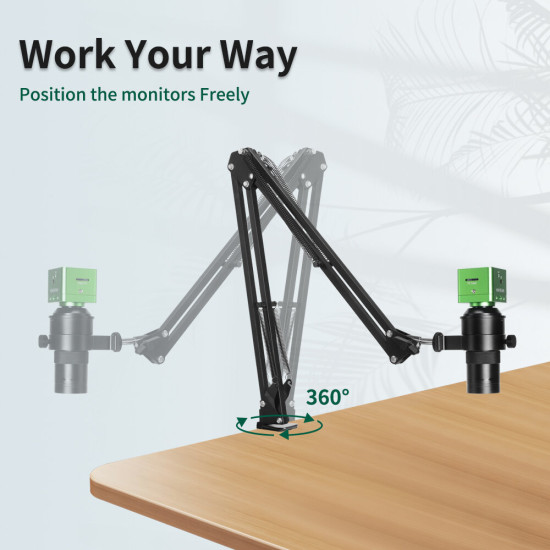 Industrial Microscope Camera Bracket Adjustable 360° Rotation Monocular Design High Quality Metal Load Capacity 3.5 IBS Compatible with 42mm and 50mm Lenses Ideal for Industrial Visual Inspection Applications - 42mm