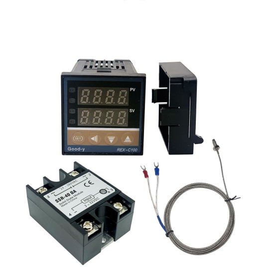 Upgrade REX-C100 Digital PID Temperature Controller Thermostat SSR output Max.40A SSR Relay K Thermocouple Probe High Quality