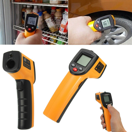 BENETECH GM320 Non Contact Laser LCD Display Digital IR Infrared Thermometer Temperature Meter Gun -50℃ to 330℃