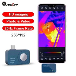 Tooltop T7 Thermal Imaging Camera High Resolution 256*192 Infrared Sensor 25Hz Smooth Image Capture Wide Temperature Range -15C to 600C Mobile App for Professional Thermal Analysis Ideal for Solar Power Device Error Detection