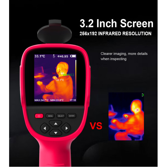 AV TOOLTOP ET692C Professional Thermal Imager High Sensitivity 3.2 Inch Screen 256x192 Infrared Resolution -20℃ to +550℃ Auto Temperature Tracking Thermal Camera