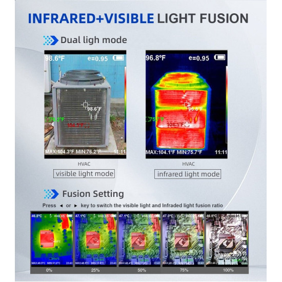 AV TOOLTOP ET692C Professional Thermal Imager High Sensitivity 3.2 Inch Screen 256x192 Infrared Resolution -20℃ to +550℃ Auto Temperature Tracking Thermal Camera