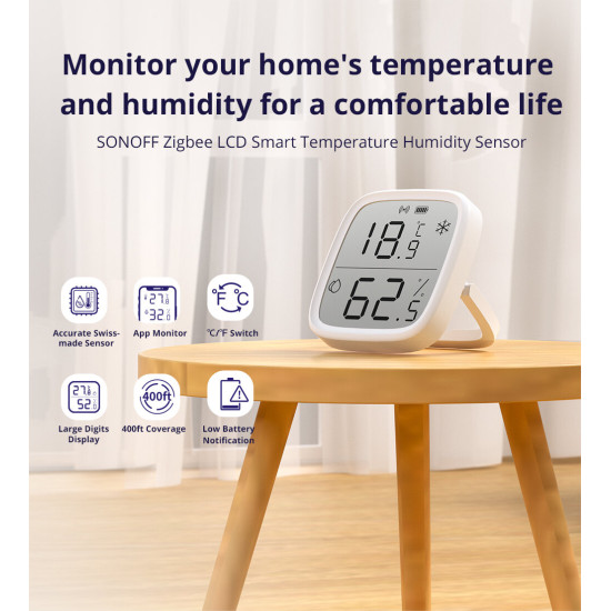 2Pcs SONOFF SNZB-02D LCD Smart Temperature Humidity Sensor APP Real-time Monitoring Work with ZB Bridge-P/ ZB Dongle/ NS Panel