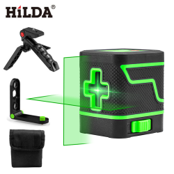 HILDA Laser Level 2 Lines Green Light Mini Self-Leveling Horizontal And Vertical Cross Super Powerful Laser Beam Line - Cloth Bag