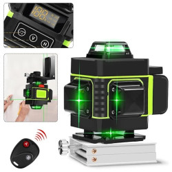 16-Line Strong Green Light 4D Remote Control Laser Level Measure with Wall Attachment Frame