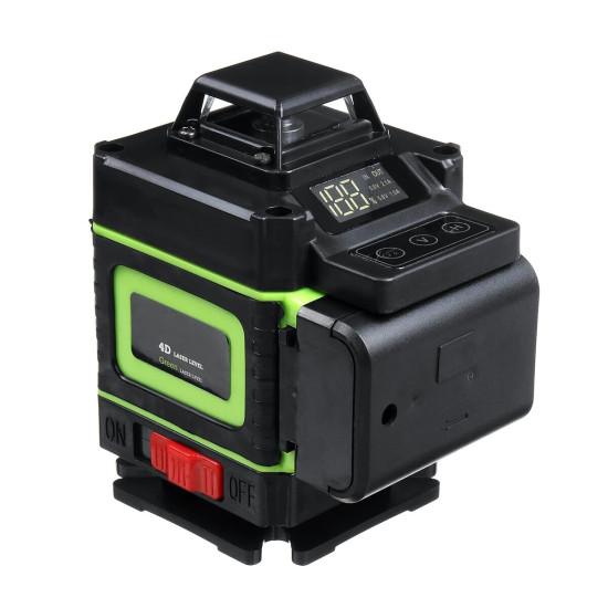 16-Line Strong Green Light 4D Remote Control Laser Level Measure with Wall Attachment Frame