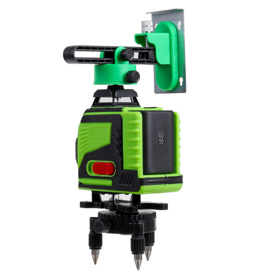 4D 16 Lines Green Light Laser Levels  360° Self Rotary Leveling Measure Tools with 2PCS Lithium Batteries - EU Plug Double lithium battery