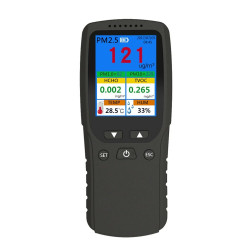 Indoor Portable PM2.5 Detector Multifunctional Thermohygrometer Home LCD Digital Air Detector Intelligent Air Quality Analyzer Household Air Pollution Monitor