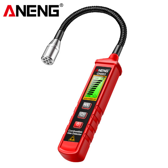 ANENG GN803 Combustible Gas Leak Detector High Sensitivity 300-10000PPM Alcohol Ethanol Detection Adjustable Sensitivity All-Metal Bendable Hose Safe and Accurate Home Safety Equipment