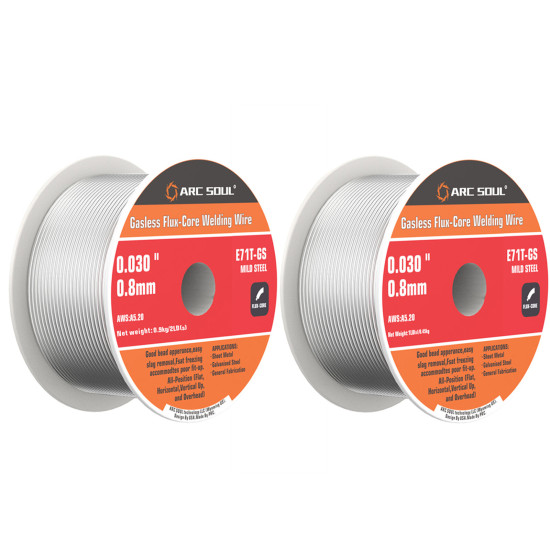 ARC SOUL 0.8mm Gasless Flux-Core Welding Wire 0.45kg/0.9kg for Smooth Consistent Welding Performance Ideal for Home and Professional Use Self-Shielding No External Gas Required - 0.45kg