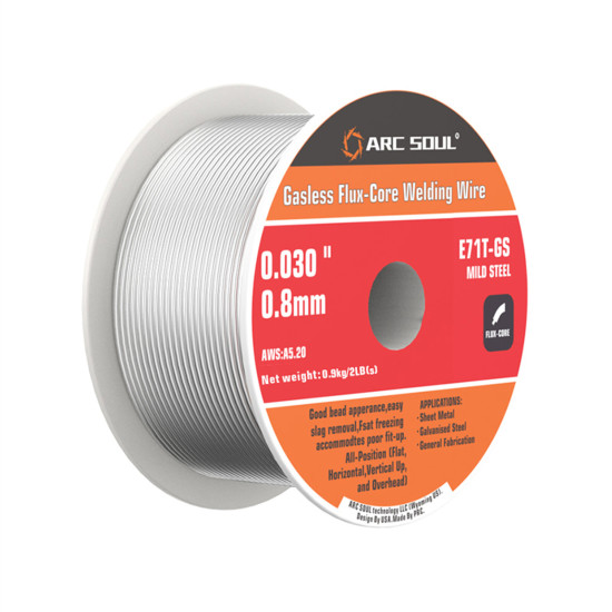 ARC SOUL 0.8mm Gasless Flux-Core Welding Wire 0.45kg/0.9kg for Smooth Consistent Welding Performance Ideal for Home and Professional Use Self-Shielding No External Gas Required - 0.45kg