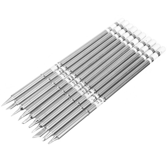 10PCS T12  Lead-free Alloy Stainless Steel Color Soldering Iron Tips Set