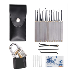 22PCS Stainless steel Picks and Padlocks Set Complete with Picking Blade, Wrench and Other Accessories Suitable for Everyday Use and Professional Locksmiths.