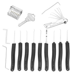 3 in 1 12PCS Locksmith Supplies Hand Tools Set Precision Picksets Multi-Head Tool Broken Key Extractor Premium Lock Repair Kit