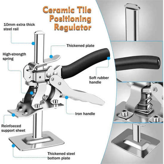 120kg Capacity Carbon Steel Tile Leveling Clips Labor-Saving Arm Jack Door Panel Drywall Lifter with Adjustable Handy Home Improvement Tool